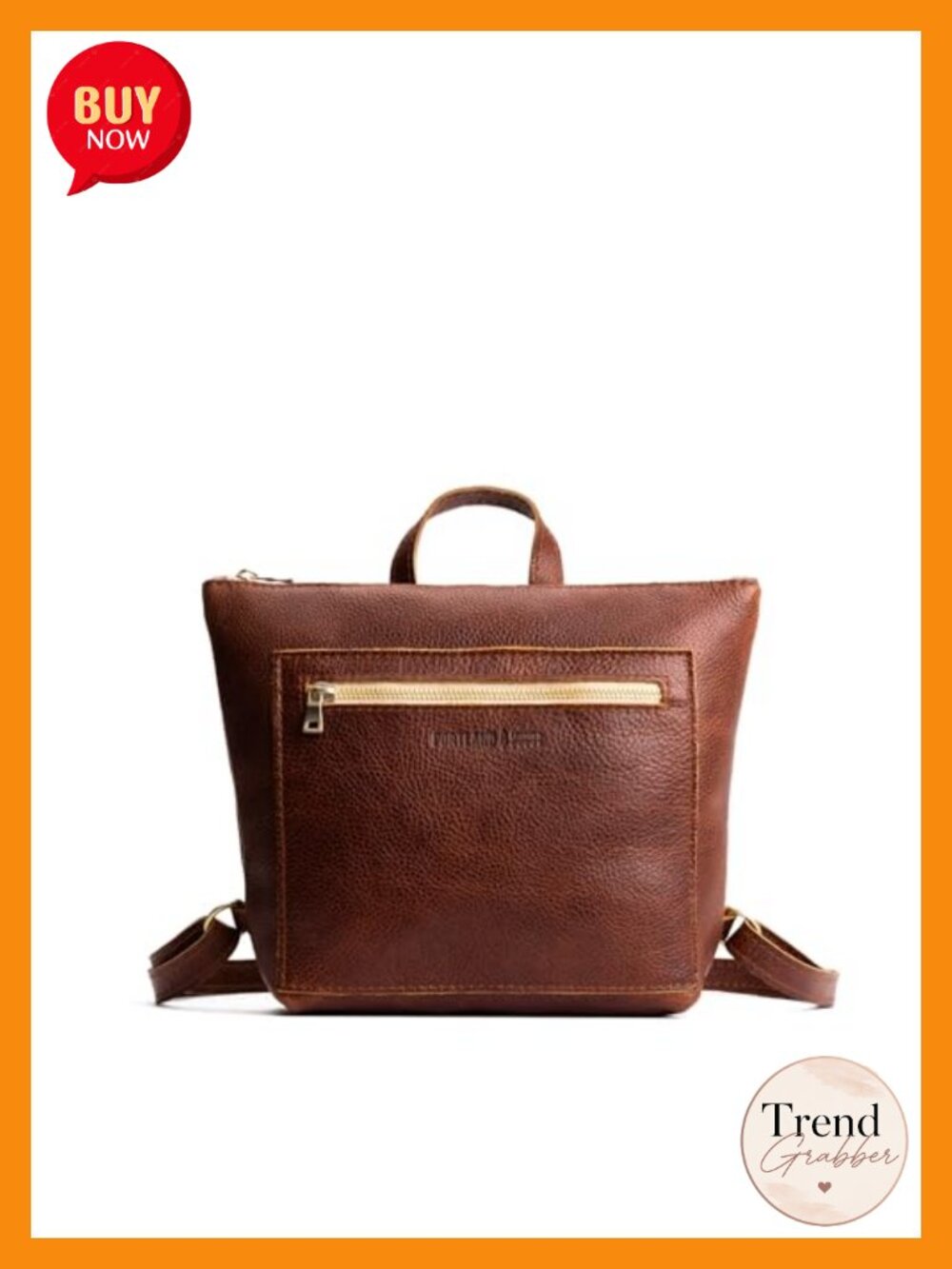 Leather Small Tote Backpack with Zipper Closure Adjustable Straps